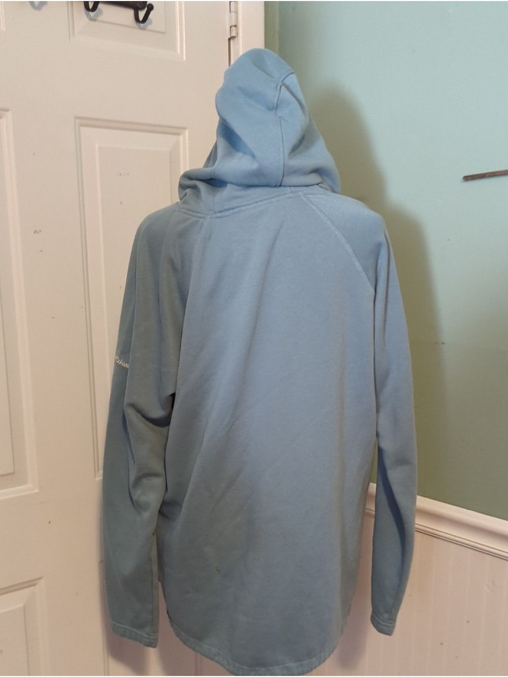 Columbia Men's Light Blue Fleece Hoodie Pullover Mountain Ski Snowboard Large - Picture 6 of 14